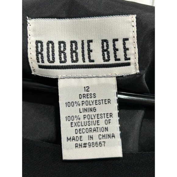 Robbie Bee Womens Black Sleeveless Maxi Dress Decorative Leaf Detail Size 12 - Picture 5 of 8